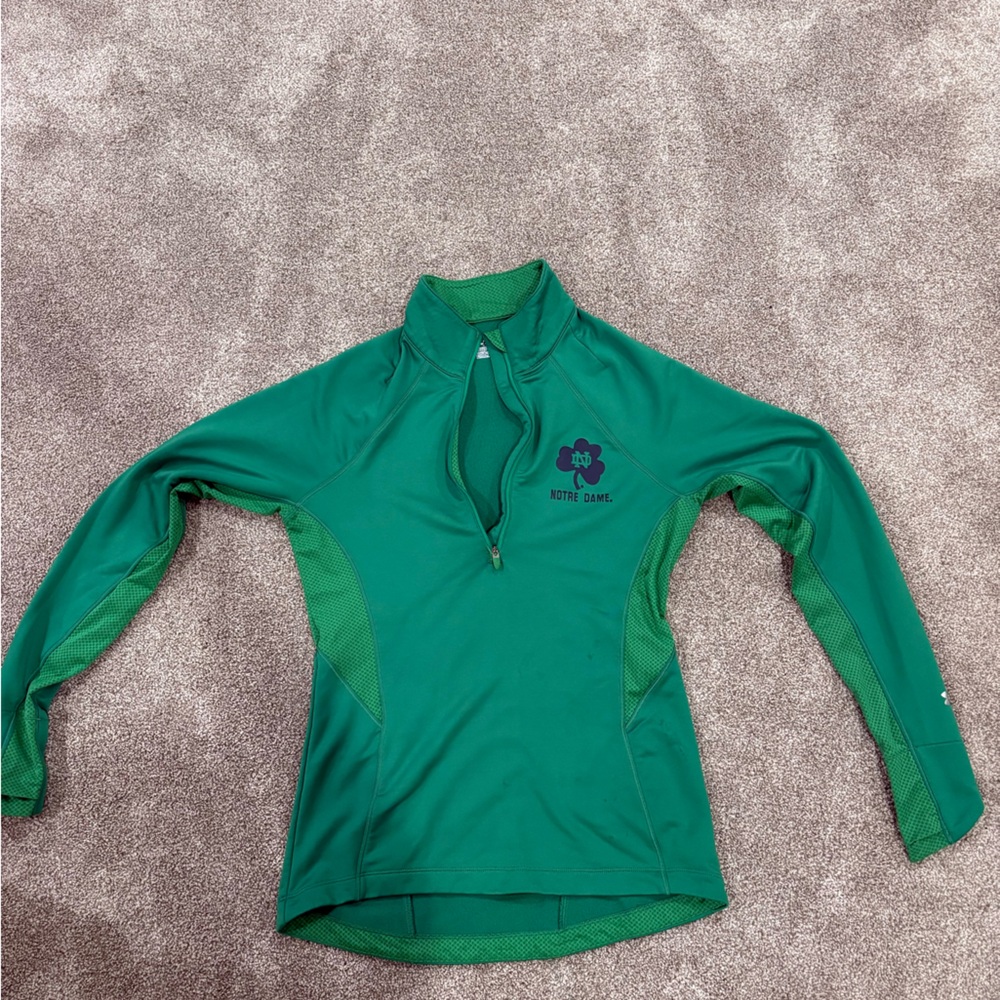 Notre Dame Under Armor Green Quarter-Zip Women's Top